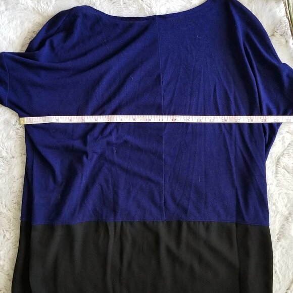 Express Black Blue Color Block Long Sleeve Tshirt New Size XS - Picture 6 of 7